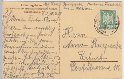 (23720) AK Friedrichsbrunn, Harz, Kurhaus 1924