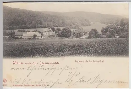 (23643) AK Gruß aus der Leinemühle, Leinetal, Mansfeld 1901