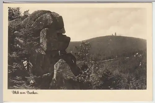 (23363) Foto AK Blick zum Brocken, vor 1945