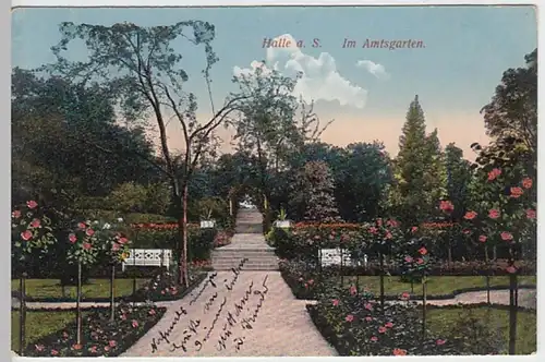 (19899) AK Halle, Saale, Amtsgarten, Feldpost 1915