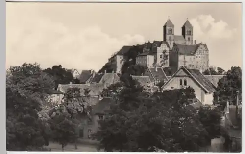 (17853) Foto AK Quedlinburg, Schloss u. Dom 1956