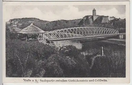 (15862) AK Halle, Saalepartie zw. Giebichenstein u. Cröllwitz 1926