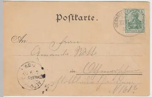 (15597) AK Gruß aus Mägdesprung, Harzgerode, Litho 1902