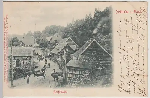 (115097) AK Schierke im Harz, Dorfstraße 1900