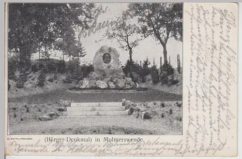 (115012) AK Molmerswende, Mansfeld, Bürger Denkmal 1908