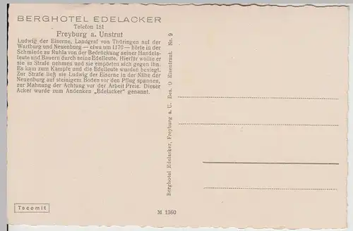 (113755) AK Freyburg, Unstrut, Berghotel Edelacker, vor 1945