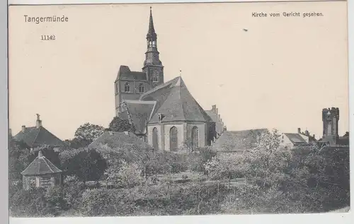 (113490) AK Tangermünde, Kirche, Blick vom Gericht, um 1904