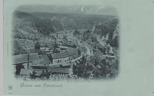 (112543) AK Gruß aus Rübeland, Panorama, Mondscheinkarte, bis um 1905