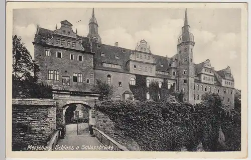 (112320) AK Merseburg, Schloss, Schlossbrücke, Sonderstempel 1933