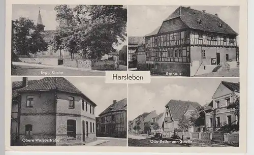 (112066) AK Harsleben, Obere Wasserstraße, Otto Bethmann Straße, Kirche, um 1964