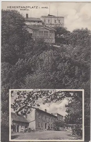 (112042) AK Harz, Bodetal, Hotel Hexentanzplatz, Pferdekarren 1911