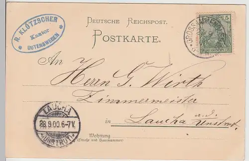 (112021) AK Gruss aus Gutenswegen, Blick zum Gemeindehaus 1900