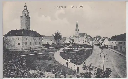 (111909) AK Lützen, Ansicht mit Schloss 1910