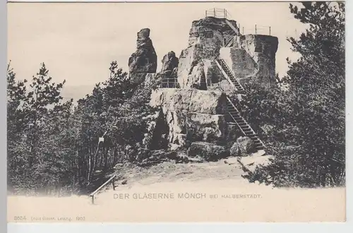 (111531) AK Gläserner Mönch bei Halberstadt, Thekenberge, um 1903