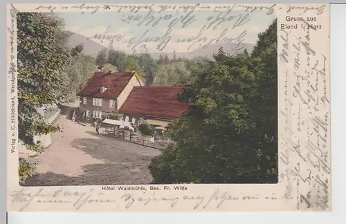 (110970) AK Elend im Harz, Hotel Waldmühle, 1903
