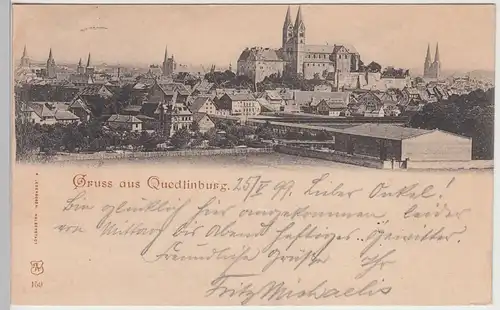 (110957) AK Gruss aus Quedlinburg, Gesamtansicht, 1899