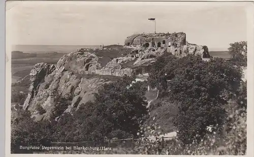 (109925) Foto AK Blankenburg, Harz, Burg Regenstein, Ruine, Bahnpost 1933