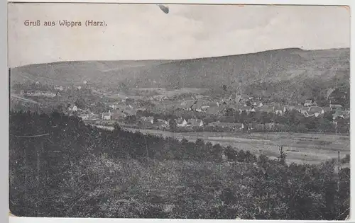 (109398) AK Gruß aus Wippra, Harz, Sangerhausen, Blick zum Ort 1921