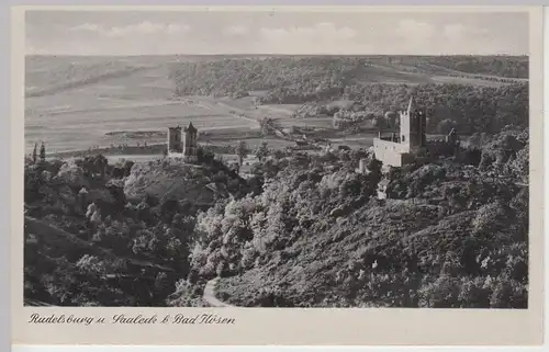 (109109) AK Bad Kösen, Rudelsburg, Burg Saaleck 1953