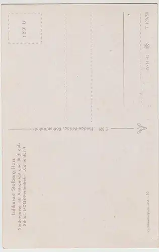 (108690) AK Stolberg (Harz), Niedergasse 1956