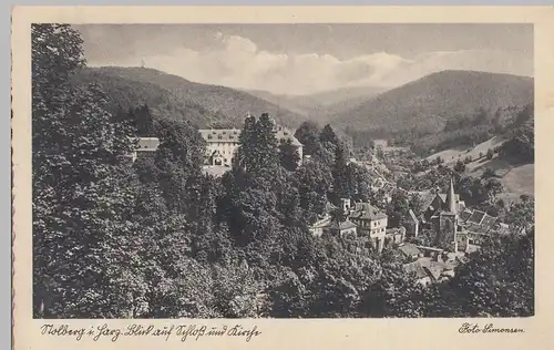 (108591) AK Stolberg im Harz, Blick auf Schloss u. Kirche, vor 1945