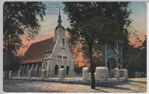 (108582) AK Lützen, Gustav Adolf Denkmal, Kapelle, vor 1945