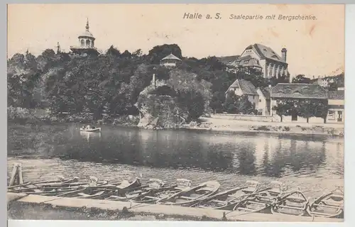 (108380) AK Halle, Saale, Boote, Bergschänke 1927