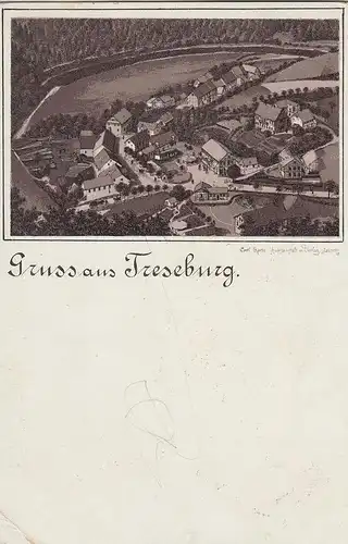(108138) AK Gruss aus Treseburg, Luftbild, Litho vor 1905