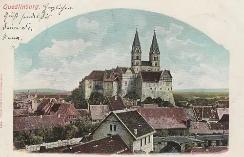 (107949) AK Quedlinburg, Stadtansicht, Schloss, Stiftskirche St. Servatius 1900