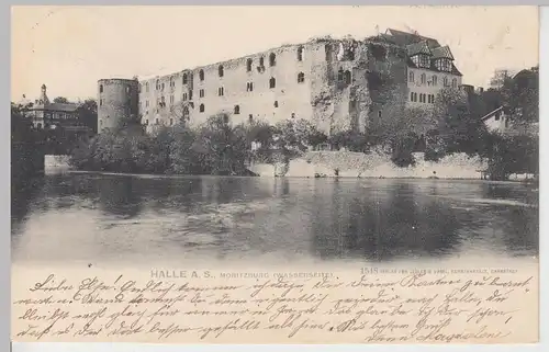 (106902) AK Halle, Saale, Moritzburg, Wasserseite 1904