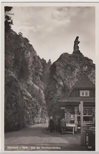 (106737) Foto AK Rübeland im Harz, Vor der Hermannshöhle, 1937