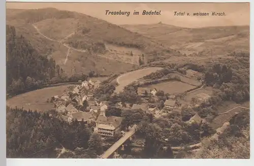 (106654) AK Treseburg im Bodetal (Harz), Totale vom Weißen Hirsch, 1912