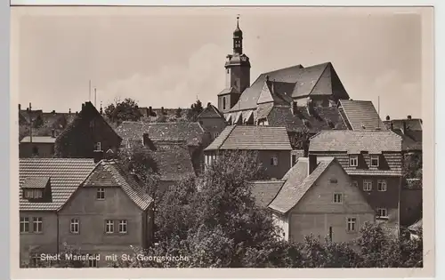 (106465) Foto AK Mansfeld, Ansicht mit St. Georgskirche 1943