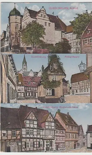 (105973) AK Quedlinburg, Klopstockhaus, Finkenherd, Schloss, um 1923