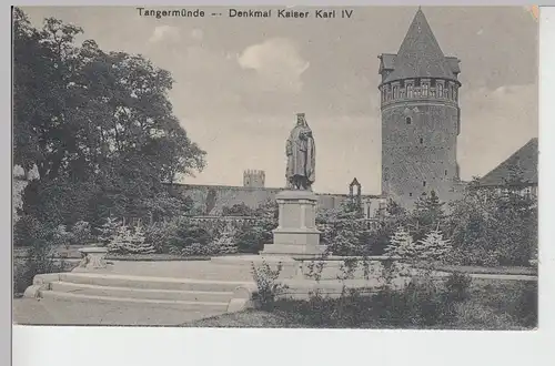 (105498) AK Tangermünde, Denkmal Kaiser Karl IV., vor 1945