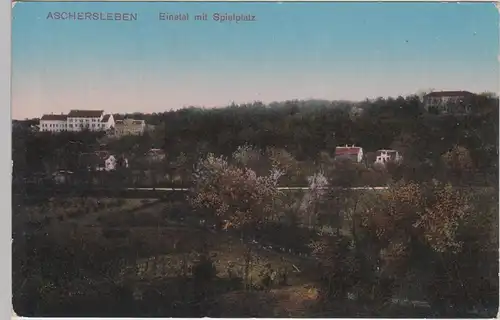 (105191) AK Aschersleben, Einetal mit Spielplatz, Feldpost 1916
