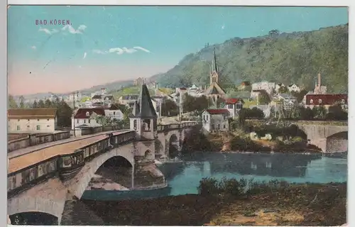 (105190) AK Bad Kösen, Ortsansicht mit Brücke 1912