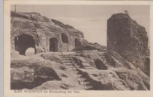 (105188) AK Blankenburg, Harz, Burg Regenstein, Bergfried, Oberburg 1925