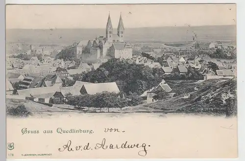 (104771) AK Gruss aus Quedlinburg, Gesamtansicht, 1902