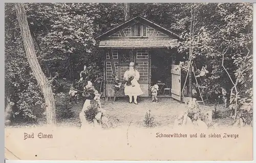 (104683) AK Bad Elmen, Märchen-Häuschen, Schneewittchen u. die 7 Zwerge, 1906