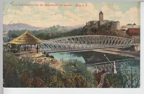 (103115) AK Halle a.S., Burg Giebichenstein m. Brücke, 1911