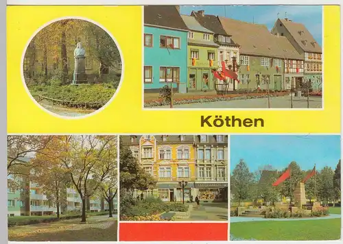 (102818) AK Köthen, Anhalt, Mehrbildkarte, Unterer Boulevard, Holzmarkt, Bachden