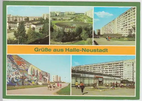 (102708) AK Halle, Saale, Neustadt, Polytechnische Oberschule, Kindergarten 1983