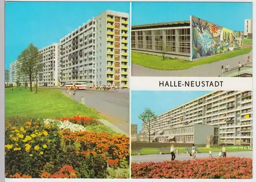 (102702) AK Halle, Saale, Neustadt, Mehrbildkarte, Neubauten 1976