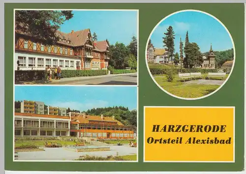 (102683) AK Harzgerode, Mehrbild, Alexisbad, Hotel Linde, Cafe Exquisit 1982