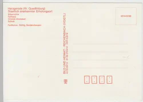 (102682) AK Harzgerode, Mehrbildkarte, Silberhütte, Alexisbad, Schloss, 1988