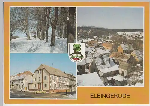 (102257) AK Elbingerode (Harz), Mehrbildkarte Wintermotive 1988