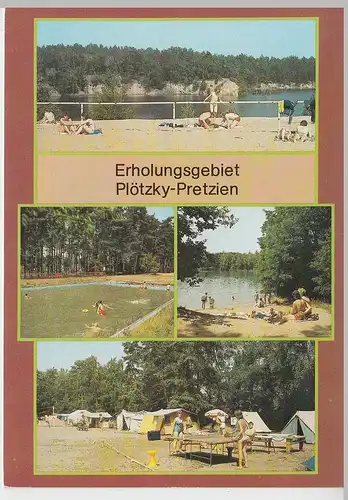 (100448) AK Plötzky, Pretzien, Mehrbildkarte, Blauer See, Kolumbussee 1989