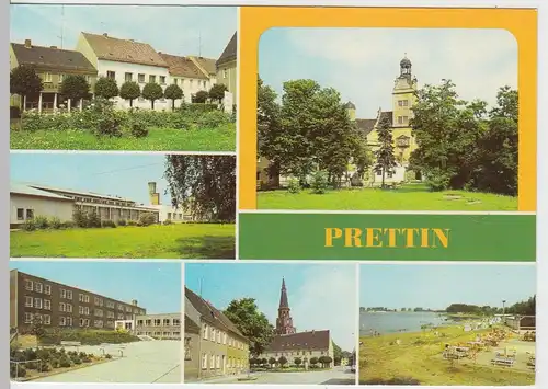 (100443) AK Prettin, Mehrbildkarte, Lichtenburg, Oberschule 1983