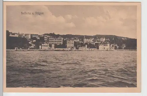 (99917) AK Saßnitz, Rügen, Blick vom Meer 1921